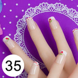 JQ 24pcs Full Cover Fake Nail Art Design With Nail Adhesive Glue Tab 10 Sizes Acrylic Press On Nail Tips False Nail Faux Ongles