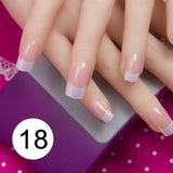 JQ 24pcs Full Cover Fake Nail Art Design With Nail Adhesive Glue Tab 10 Sizes Acrylic Press On Nail Tips False Nail Faux Ongles