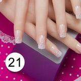JQ 24pcs Full Cover Fake Nail Art Design With Nail Adhesive Glue Tab 10 Sizes Acrylic Press On Nail Tips False Nail Faux Ongles