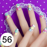 JQ 24pcs Full Cover Fake Nail Art Design With Nail Adhesive Glue Tab 10 Sizes Acrylic Press On Nail Tips False Nail Faux Ongles