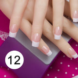 JQ 24pcs Full Cover Fake Nail Art Design With Nail Adhesive Glue Tab 10 Sizes Acrylic Press On Nail Tips False Nail Faux Ongles