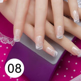 JQ 24pcs Full Cover Fake Nail Art Design With Nail Adhesive Glue Tab 10 Sizes Acrylic Press On Nail Tips False Nail Faux Ongles