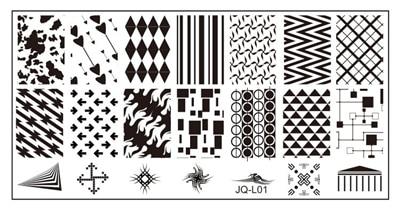 JQ-L Series 120*60MM Size Stamp Stamping Image Konad Plate Print Nail Art Template DIY For Nail Stamping Plates