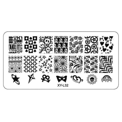 Kimcci 1Pcs 12*6cm XY-L Series Nail Art Stamping Plate DIY Image Manicure Plastic Templates Stencils Salon Beauty Polish Tools