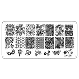 Kimcci 1Pcs 12*6cm XY-L Series Nail Art Stamping Plate DIY Image Manicure Plastic Templates Stencils Salon Beauty Polish Tools