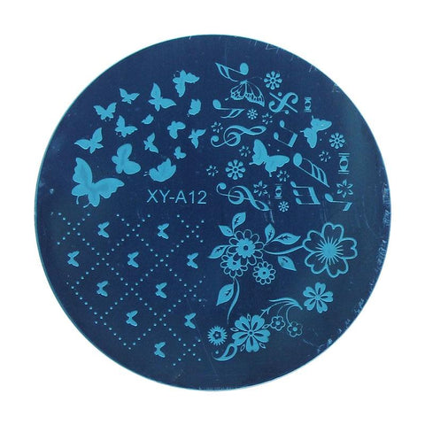 Kimcci 1pc Christmas Style Nail Art Stamping Plates Fashion Design DIY 3D Image Round Templates Stencils Manicure Tools MakeuP