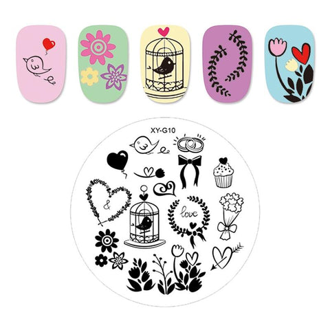 Kimcci 1pc New Year Image Nail Art Stamping Plate Fashion Plastic Stencil DIY 3D Templates Polish Beauty Manicure Makeup Tools