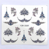 LCJ 1 PC Black Necklace Jewelry Design For Nail Art Watermark Tattoo Decorations Nail Sticker Water Transfer Decals Decoration
