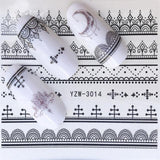 LCJ 1 PC Black Necklace Jewelry Design For Nail Art Watermark Tattoo Decorations Nail Sticker Water Transfer Decals Decoration