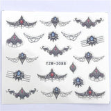 LCJ 1 PC Black Necklace Jewelry Design For Nail Art Watermark Tattoo Decorations Nail Sticker Water Transfer Decals Decoration