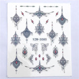 LCJ 1 PC Black Necklace Jewelry Design For Nail Art Watermark Tattoo Decorations Nail Sticker Water Transfer Decals Decoration