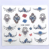 LCJ 1 PC Black Necklace Jewelry Design For Nail Art Watermark Tattoo Decorations Nail Sticker Water Transfer Decals Decoration