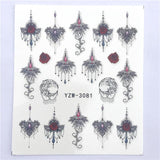 LCJ 1 PC Black Necklace Jewelry Design For Nail Art Watermark Tattoo Decorations Nail Sticker Water Transfer Decals Decoration