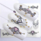 LCJ 1 PC Black Necklace Jewelry Design For Nail Art Watermark Tattoo Decorations Nail Sticker Water Transfer Decals Decoration
