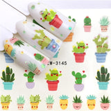 LCJ 1PC Nail Stickers Water Decal Animal Flower Plant Pattern 3D Manicure Sticker Nail Art Decoration