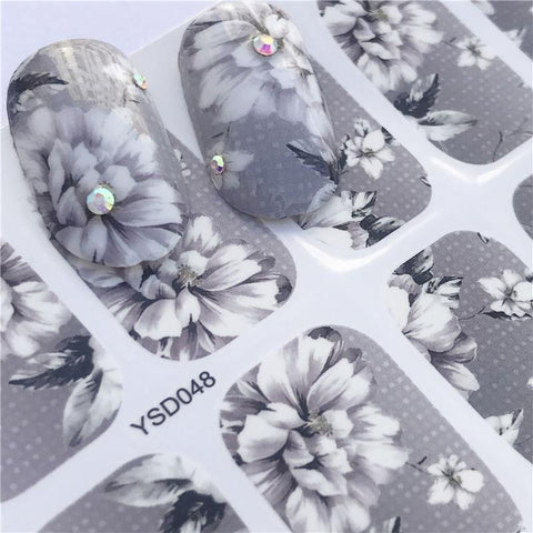 LCJ Nail Sticker Fantasy Colorful Designs Water Transfer Decals Sets Flower/Feather Nail Art Decor Beauty Tips