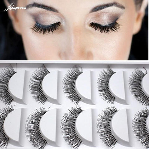 LEARNEVER 5 Pairs Hot Natural Thick Long False Eyelashes Eye Lashes Voluminous Makeup Set Cilios Posticos Makeup False Eyelashes