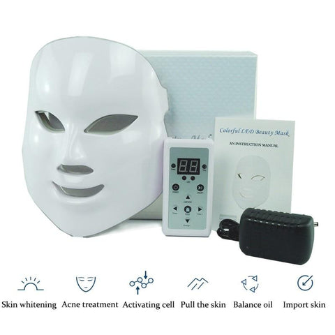 LED Facial Mask Wrinkle Acne Removal Face Beauty Spa Therapy Photon Light Skin Care Rejuvenation Instrument 7 Colors Hot
