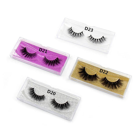 LEHUAMAO Mink Lashes 3D Mink False Eyelashes Long Lasting Lashes Natural Lightweight Mink Eyelashes Glitter Packaging New 1 Pair