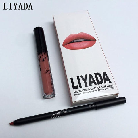 LIYADA Brand liquid matte lipstick kit lips pencil lips makeup lasting waterproof Mate pen lip gloss red lip cosmetics lipstick