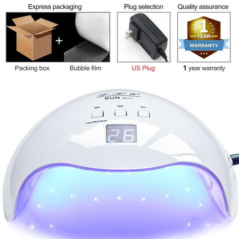 LKE SUNX 48W 54W Nail Dryer UV LED Nail Lamp Gel Polish Curing Lamp with Bottom 30s/60s Timer LCD Display Lamp for Nail Dryer