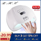 LKE SUNX 48W 54W Nail Dryer UV LED Nail Lamp Gel Polish Curing Lamp with Bottom 30s/60s Timer LCD Display Lamp for Nail Dryer