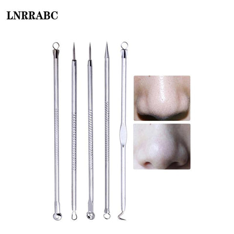 LNRRABC 5PCS/set Hot High Quality Acne Pin Blackhead Extractor Pimple Remover Comedo Cleanser Kit Skin Care Tools