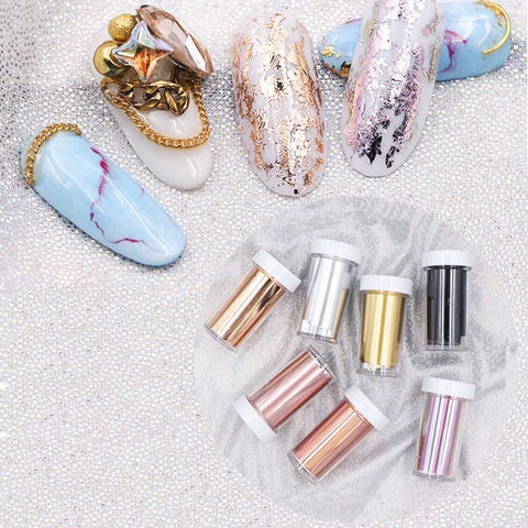 Laser Matte Rose Gold Nail Transfer Foils Decorations Nail Art Polish Wraps Decals DIY Nail Beauty Stickers Accessories 4*100cm