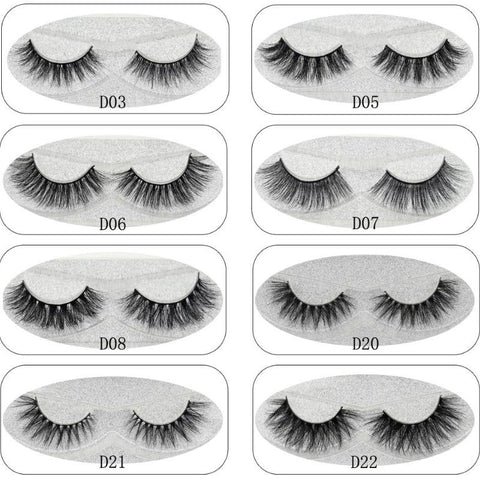 Lash Mink Eyelashes 3D Mink Hair Lashes Wholesale 100% Real Mink Fur Handmade Crossing Lashes Thick Lash 11 Styles New 1Pair