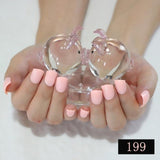 Light Pink Candy Fake Nails Short Round Soft Pre-designed Nail Tips Concise Manicure Accessories Easy DIY Salon Products P01