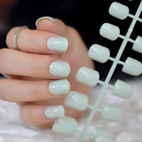 Light Pink Candy Fake Nails Short Round Soft Pre-designed Nail Tips Concise Manicure Accessories Easy DIY Salon Products P01