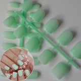 Light Pink Candy Fake Nails Short Round Soft Pre-designed Nail Tips Concise Manicure Accessories Easy DIY Salon Products P01