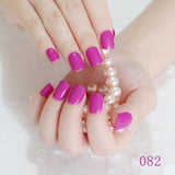 Light Pink Candy Fake Nails Short Round Soft Pre-designed Nail Tips Concise Manicure Accessories Easy DIY Salon Products P01