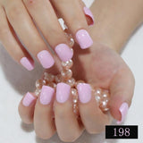 Light Pink Candy Fake Nails Short Round Soft Pre-designed Nail Tips Concise Manicure Accessories Easy DIY Salon Products P01