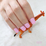 Light Pink Candy Fake Nails Short Round Soft Pre-designed Nail Tips Concise Manicure Accessories Easy DIY Salon Products P01