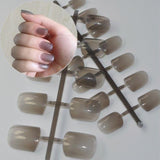 Light Pink Candy Fake Nails Short Round Soft Pre-designed Nail Tips Concise Manicure Accessories Easy DIY Salon Products P01