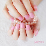 Light Pink Candy Fake Nails Short Round Soft Pre-designed Nail Tips Concise Manicure Accessories Easy DIY Salon Products P01