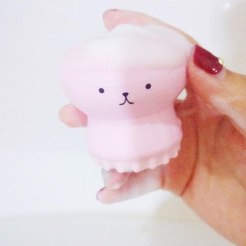 Little Cute Jellyfish Wash Brush Exfoliating Face Cleaner Massage Soft Silicone Facial Brush Scrubber Deep Pore Cleaning Brush