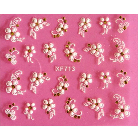 Lovely 3D flower design Water Transfer Nails Art Sticker decals girl women manicure tools Nail Wraps Decals