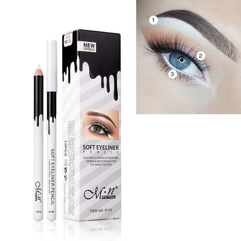 MENOW Brand White Eyeliner Makeup Smooth Easy to Wear Eyes Brightener Eye Liner Pen Waterproof Make Up White Eyes Liner Pencils