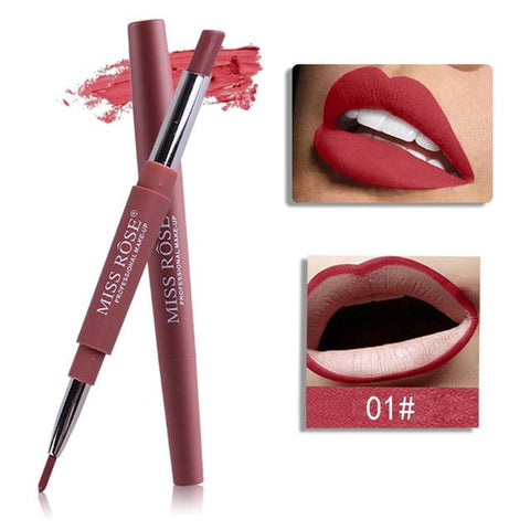 MISS ROSE Double-end Matte Lipstick Full Professional Waterproof Make up Lipstick Long-Lasting Cosmetics Korean Style Tint Lip