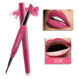 MISS ROSE New Matte Lipstick Pencils Lips Batom Sexy Nude Color Cosmetics Pigments Double-end Waterproof Matt Lip Liner Makeup
