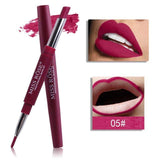 MISS ROSE New Matte Lipstick Pencils Lips Batom Sexy Nude Color Cosmetics Pigments Double-end Waterproof Matt Lip Liner Makeup