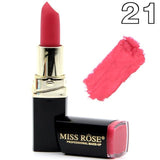 MISS ROSE Sexy Long Lasting Waterproof Nude Lipstick Matte Cosmetics Lip Tint 18 Colors Moisturizer Pigments Red Matte Lip Stick