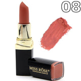 MISS ROSE Sexy Long Lasting Waterproof Nude Lipstick Matte Cosmetics Lip Tint 18 Colors Moisturizer Pigments Red Matte Lip Stick