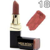 MISS ROSE Sexy Long Lasting Waterproof Nude Lipstick Matte Cosmetics Lip Tint 18 Colors Moisturizer Pigments Red Matte Lip Stick