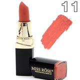 MISS ROSE Sexy Long Lasting Waterproof Nude Lipstick Matte Cosmetics Lip Tint 18 Colors Moisturizer Pigments Red Matte Lip Stick