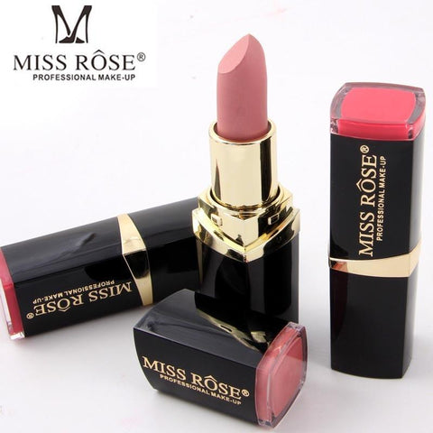 MISS ROSE Sexy Long Lasting Waterproof Nude Lipstick Matte Cosmetics Lip Tint 18 Colors Moisturizer Pigments Red Matte Lip Stick