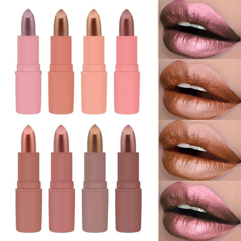 MK 12 Colors Matte Lipstick batom mate Long Lasting Matte Metallic Lipstick Waterproof Sexy Red Glitter Lip Gloss Cosmetic Matte