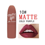 MK Brand 12 Colors Nude Matte Lipsticks batom mate Sexy Lips Color Cosmetics Waterproof Long Lasting Lipgloss Lip Tint Makeup